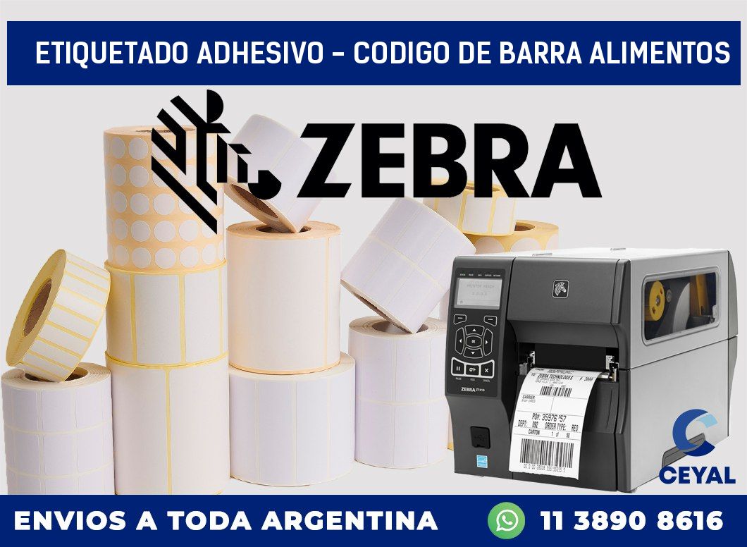 Etiquetado adhesivo - codigo de barra alimentos