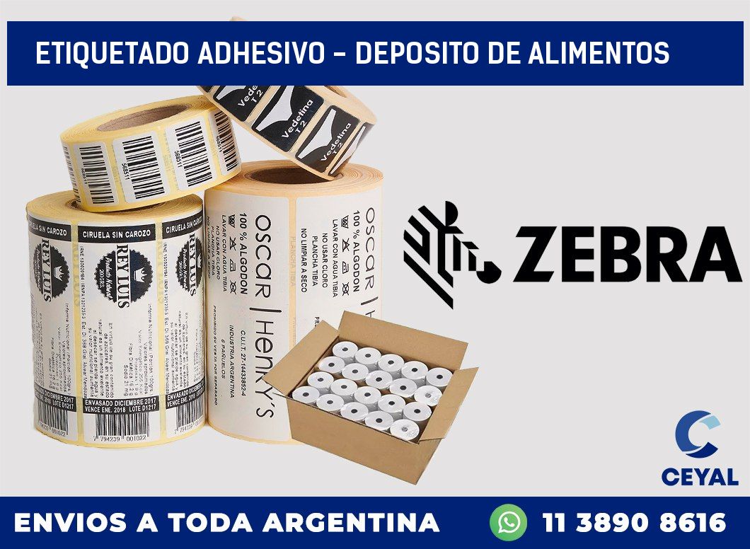 Etiquetado adhesivo - deposito de alimentos