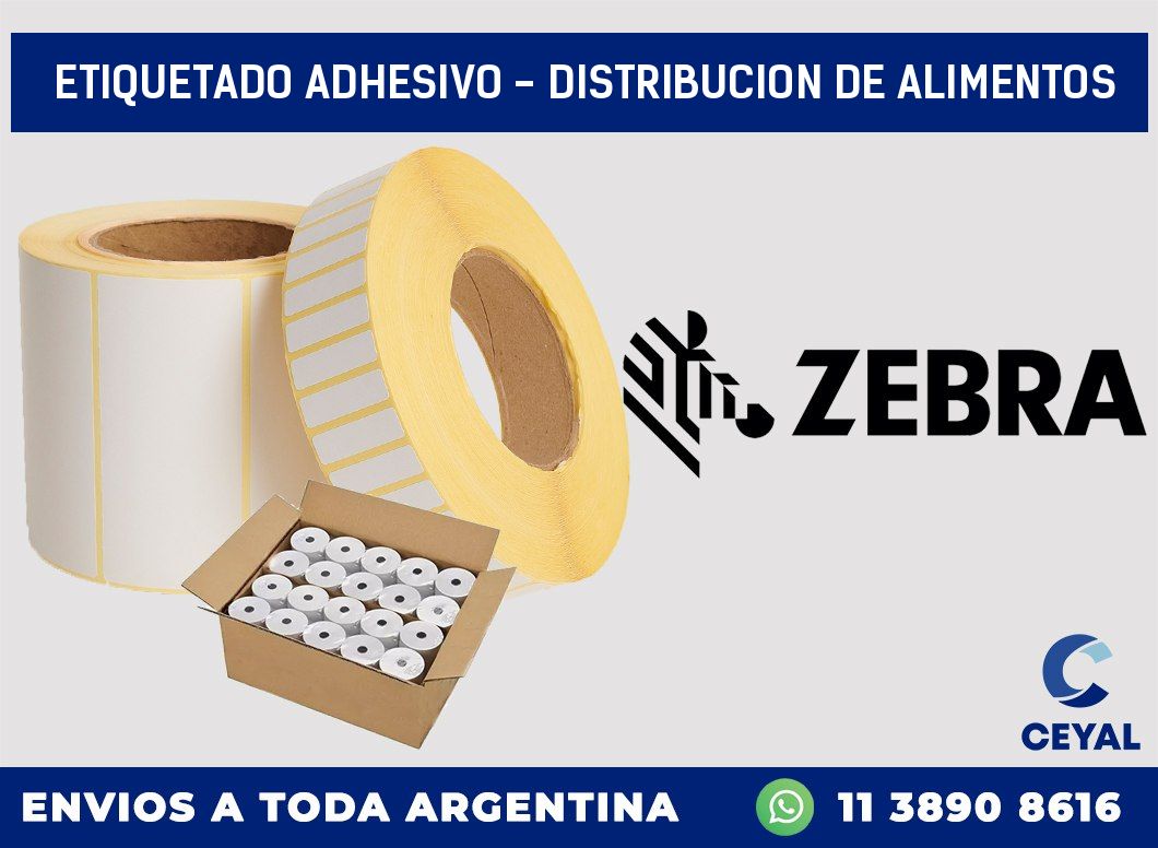 Etiquetado adhesivo - distribucion de alimentos