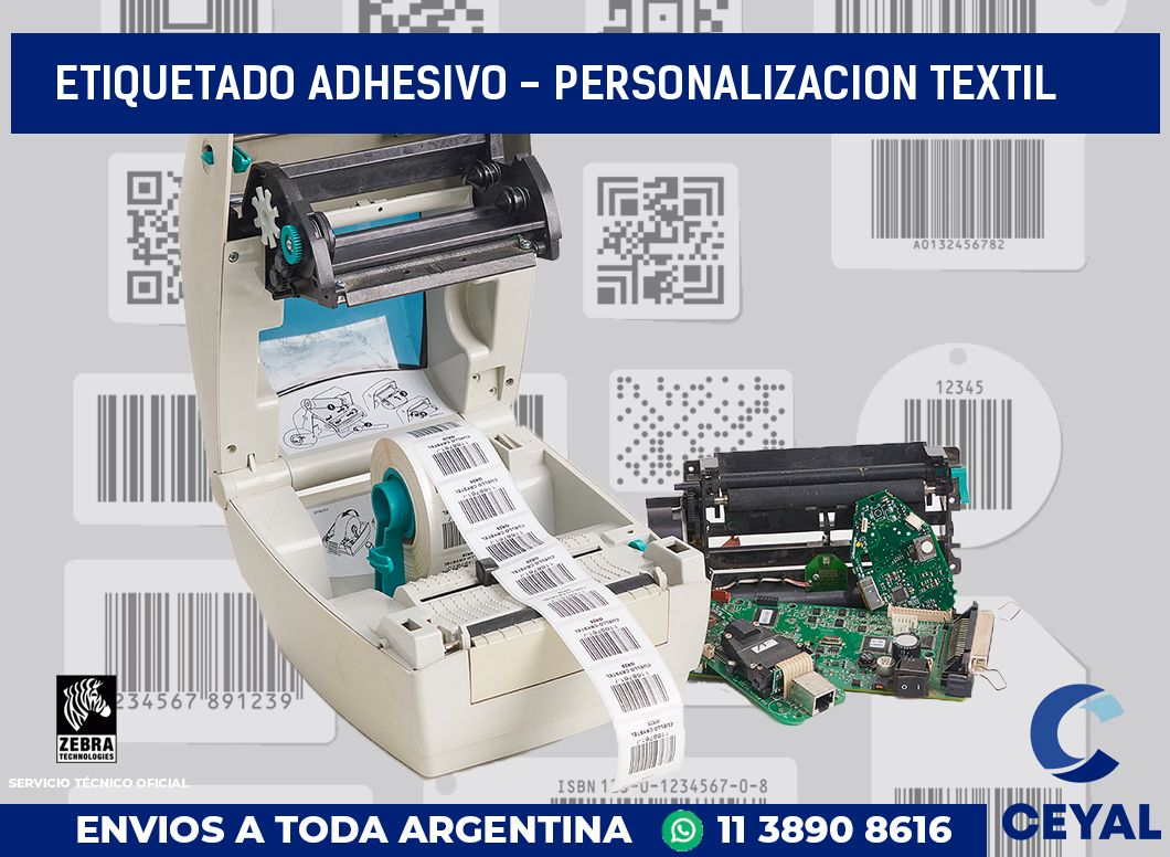 Etiquetado adhesivo - personalizacion textil