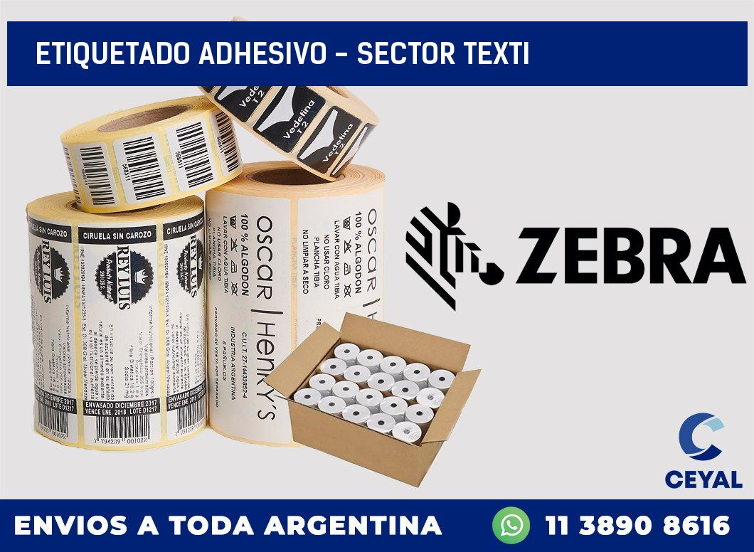 Etiquetado adhesivo – sector texti