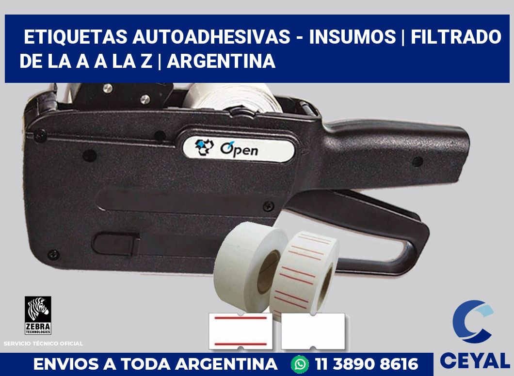 Etiquetas autoadhesivas - insumos | Filtrado de la A a la Z | Argentina