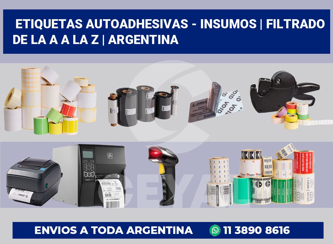 Etiquetas autoadhesivas - insumos | Filtrado de la A a la Z | Argentina