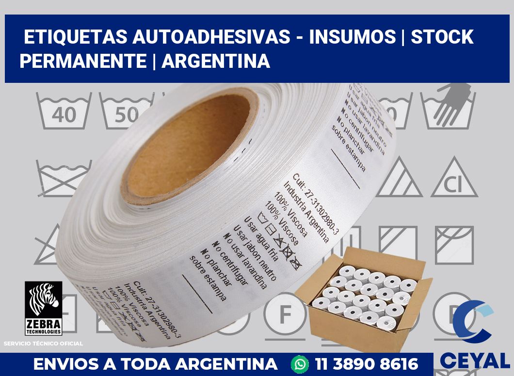 Etiquetas autoadhesivas - insumos | Stock permanente | Argentina