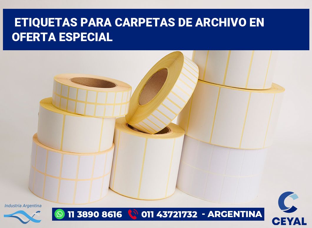 Etiquetas para Carpetas de Archivo en Oferta Especial