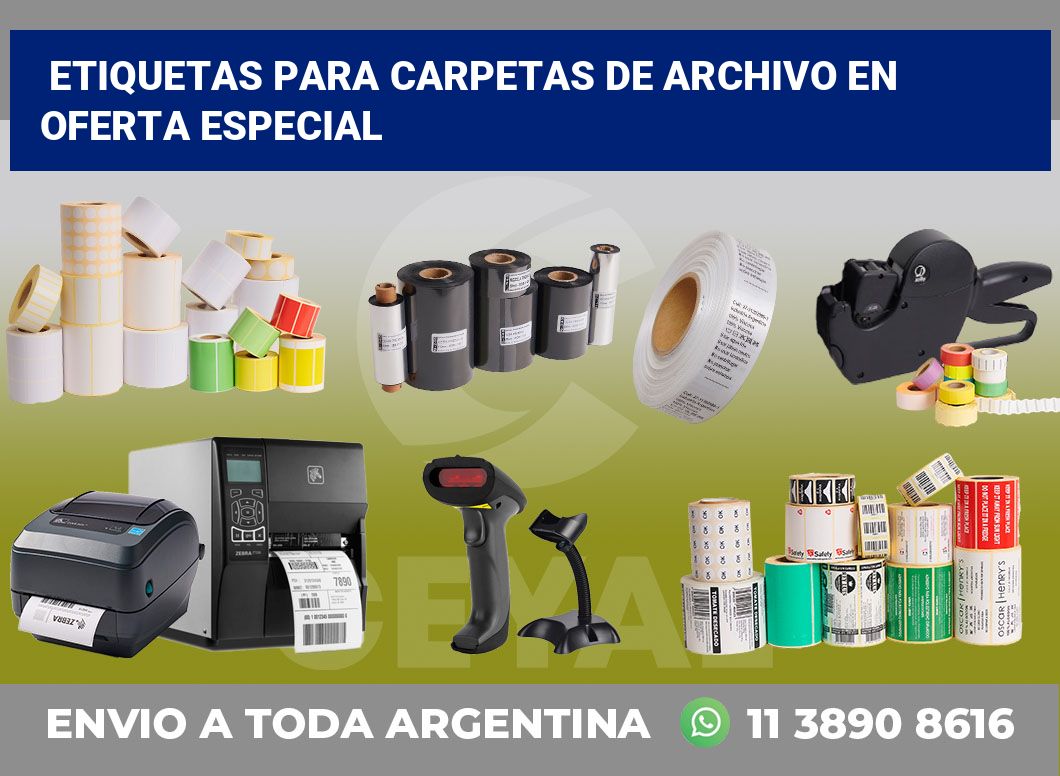 Etiquetas para Carpetas de Archivo en Oferta Especial