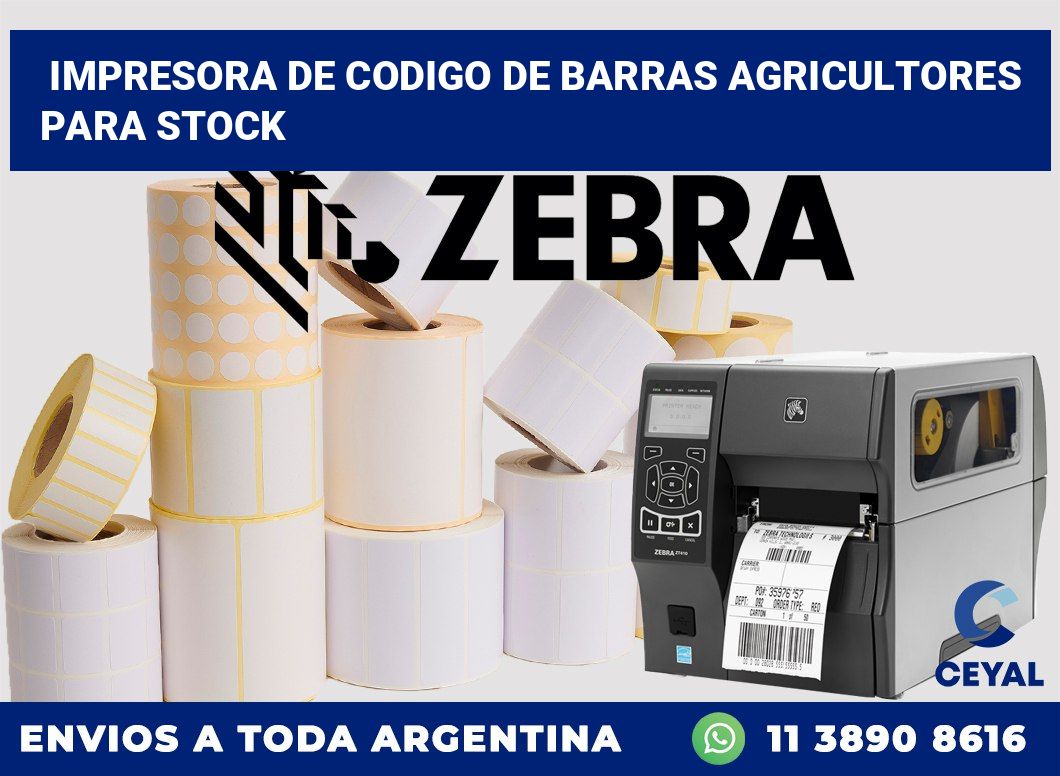 Impresora de codigo de barras Agricultores para stock