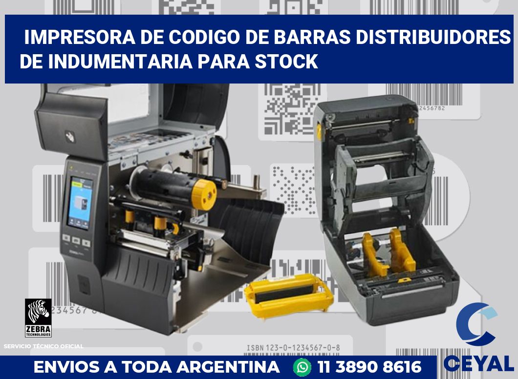 Impresora de codigo de barras Distribuidores de indumentaria para stock