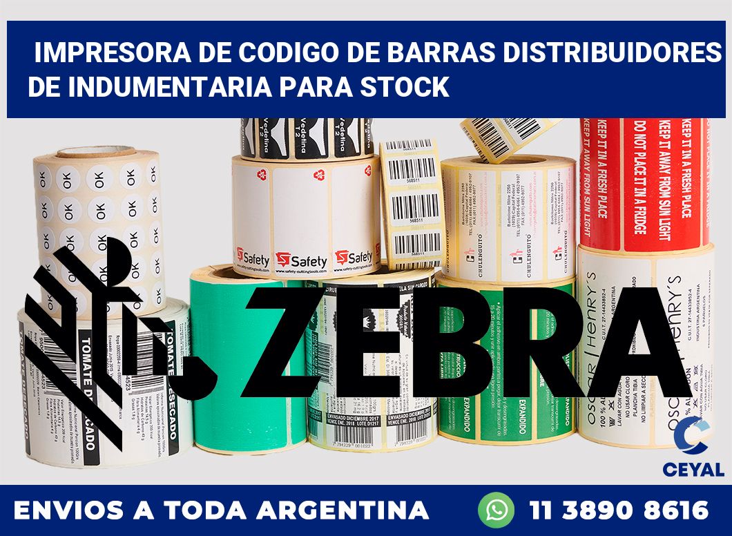 Impresora de codigo de barras Distribuidores de indumentaria para stock