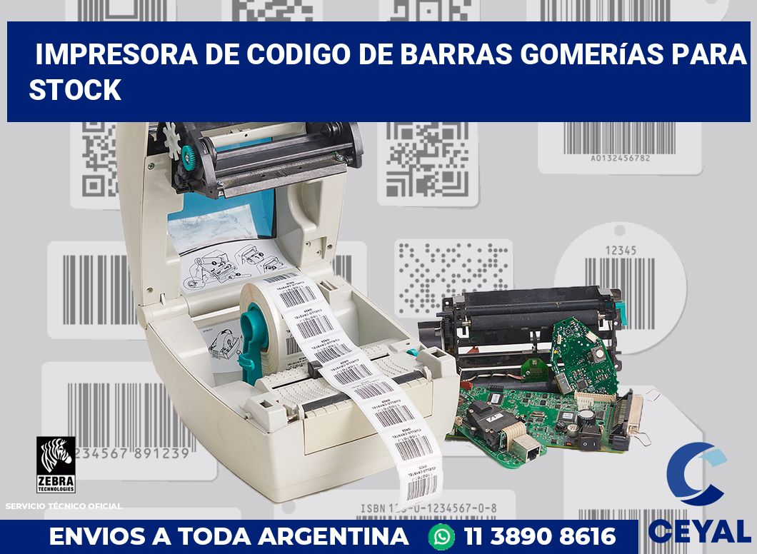 Impresora de codigo de barras Gomerías para stock