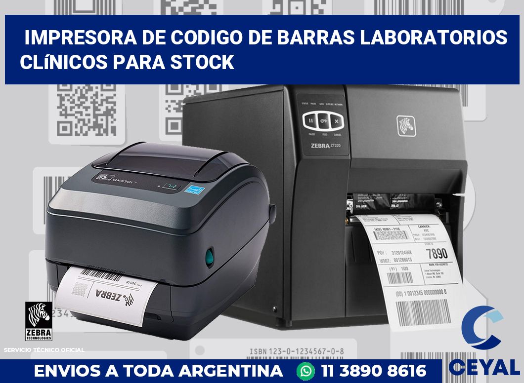 Impresora de codigo de barras Laboratorios clínicos para stock