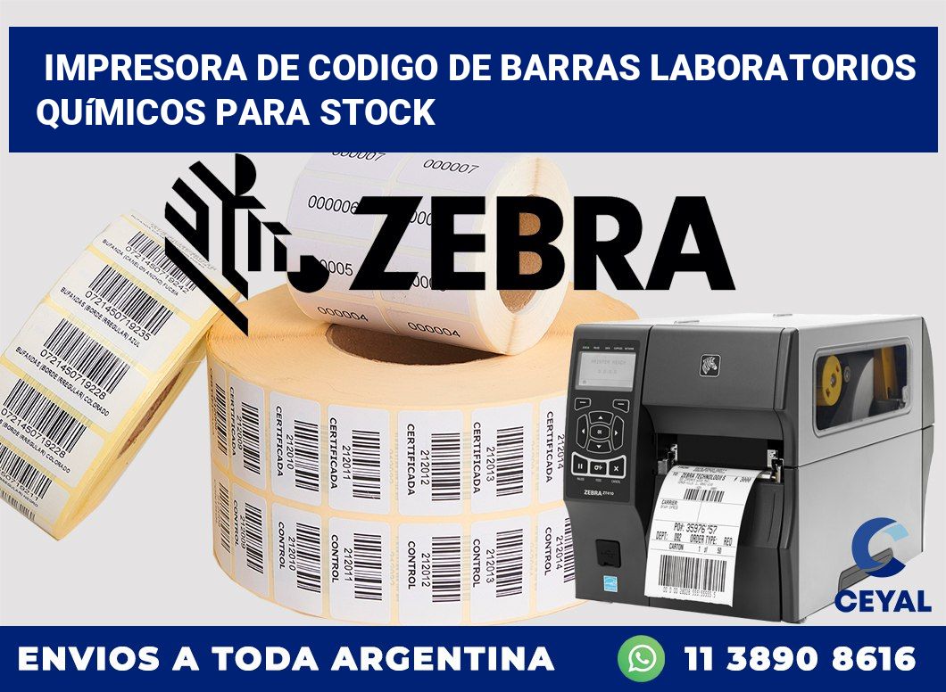 Impresora de codigo de barras Laboratorios químicos para stock