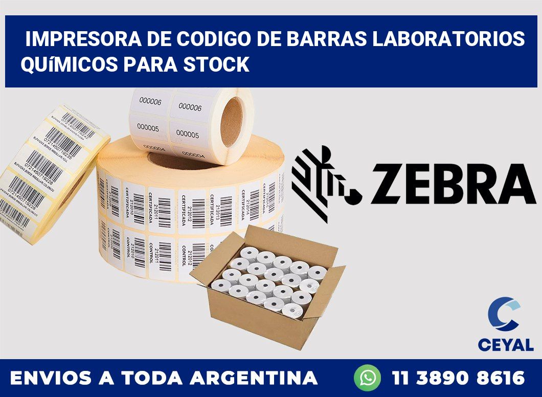 Impresora de codigo de barras Laboratorios químicos para stock