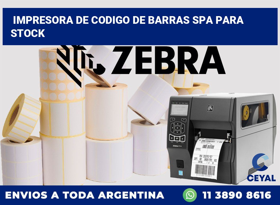 Impresora de codigo de barras SPA para stock