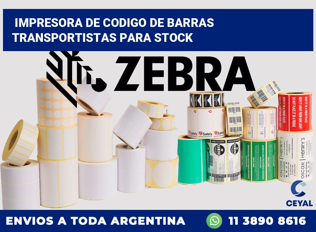 Impresora de codigo de barras Transportistas para stock