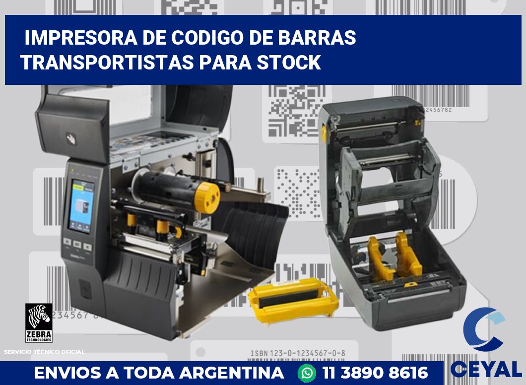 Impresora de codigo de barras Transportistas para stock