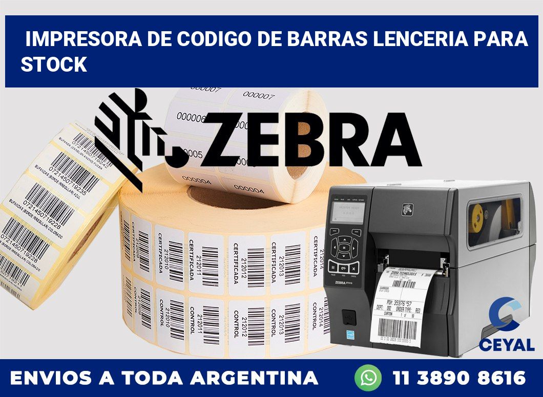 Impresora de codigo de barras lenceria para stock