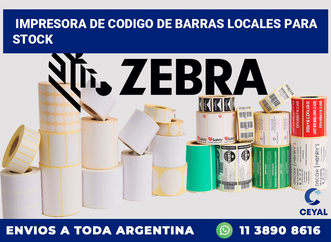 Impresora de codigo de barras locales para stock