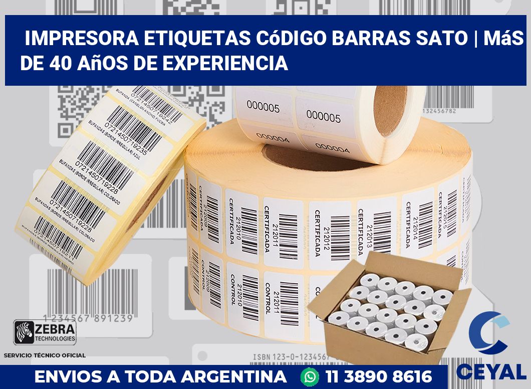 Impresora etiquetas Código barras Sato | Más de 40 años de experiencia