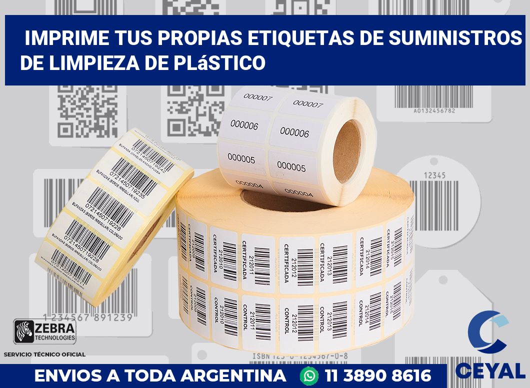 Imprime tus Propias Etiquetas de Suministros de Limpieza de Plástico