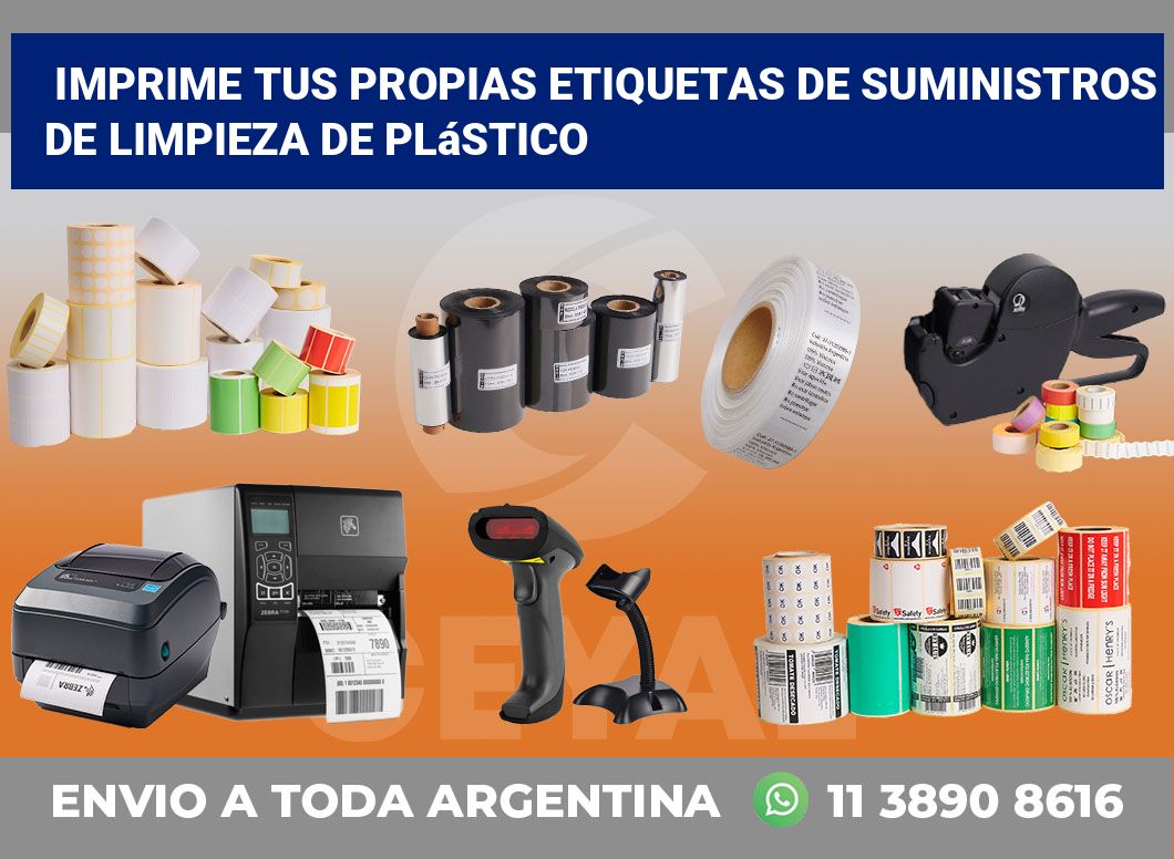 Imprime tus Propias Etiquetas de Suministros de Limpieza de Plástico