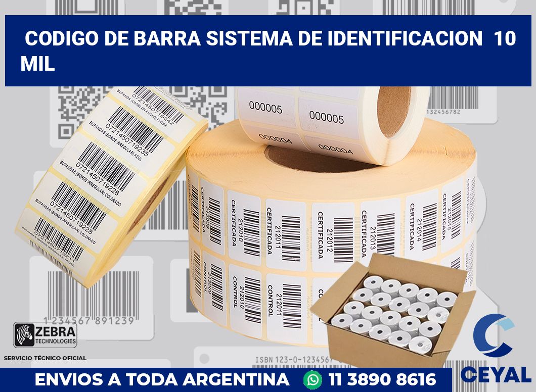 codigo de barra sistema de identificacion  10 mil