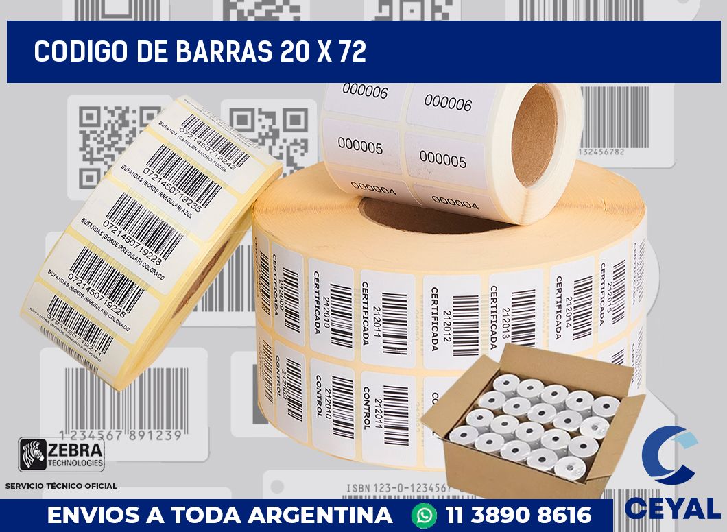 codigo de barras 20 x 72