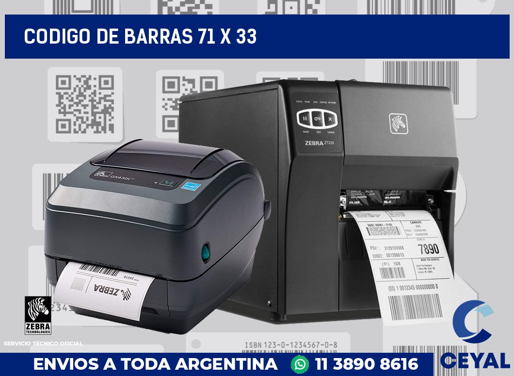 codigo de barras 71 x 33