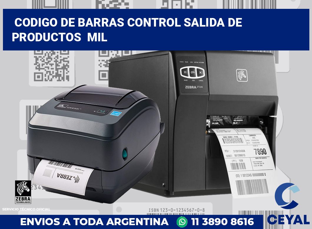 codigo de barras control salida de productos  mil