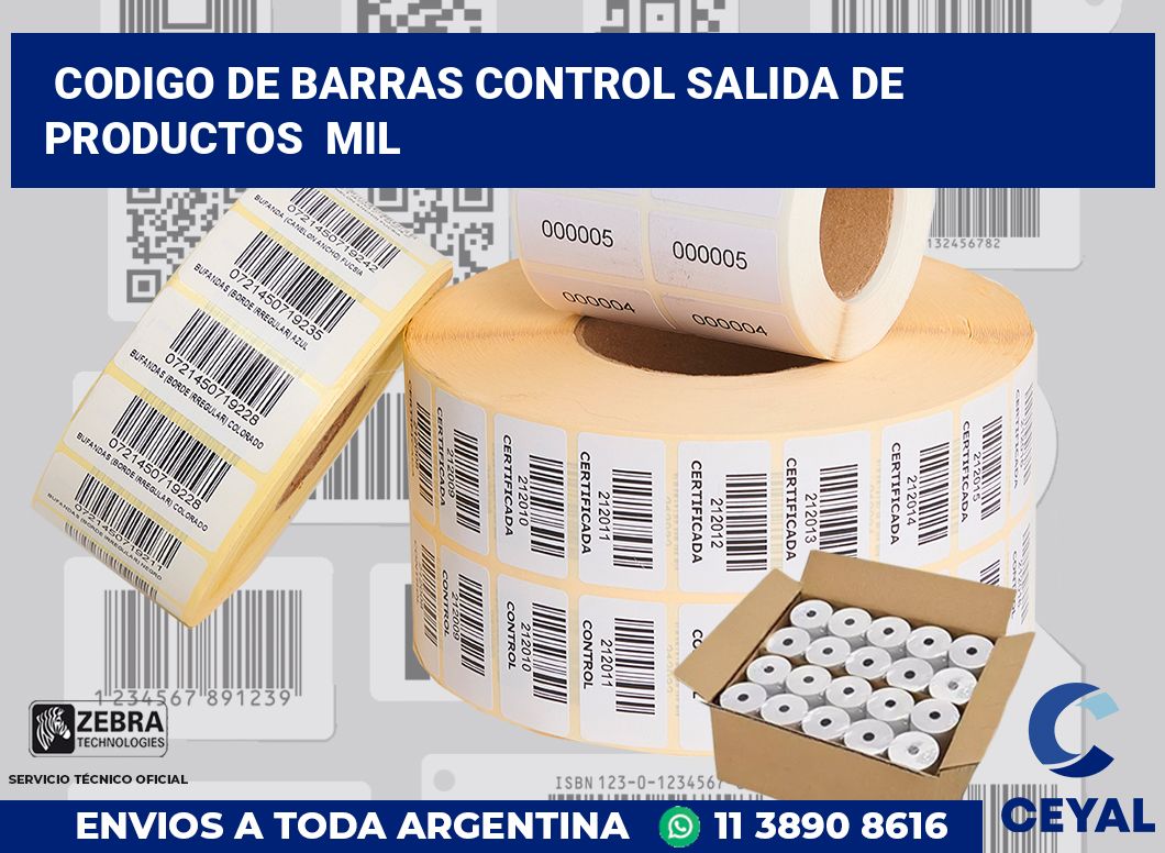 codigo de barras control salida de productos  mil