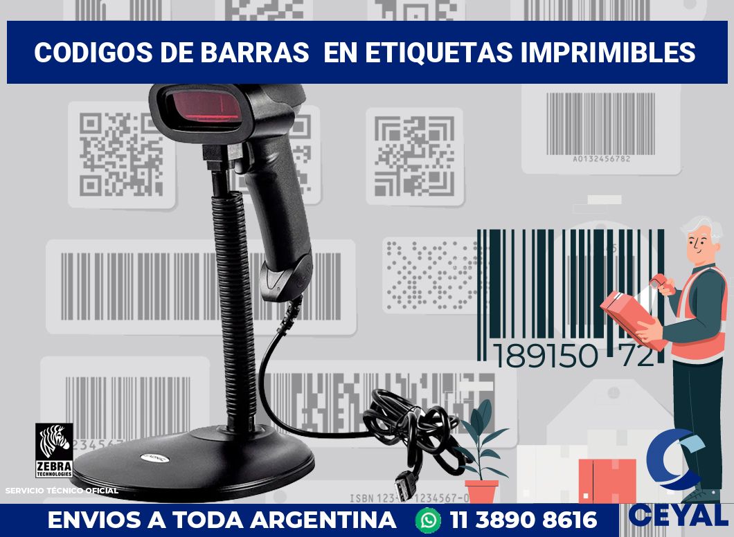 codigos de barras  en etiquetas imprimibles