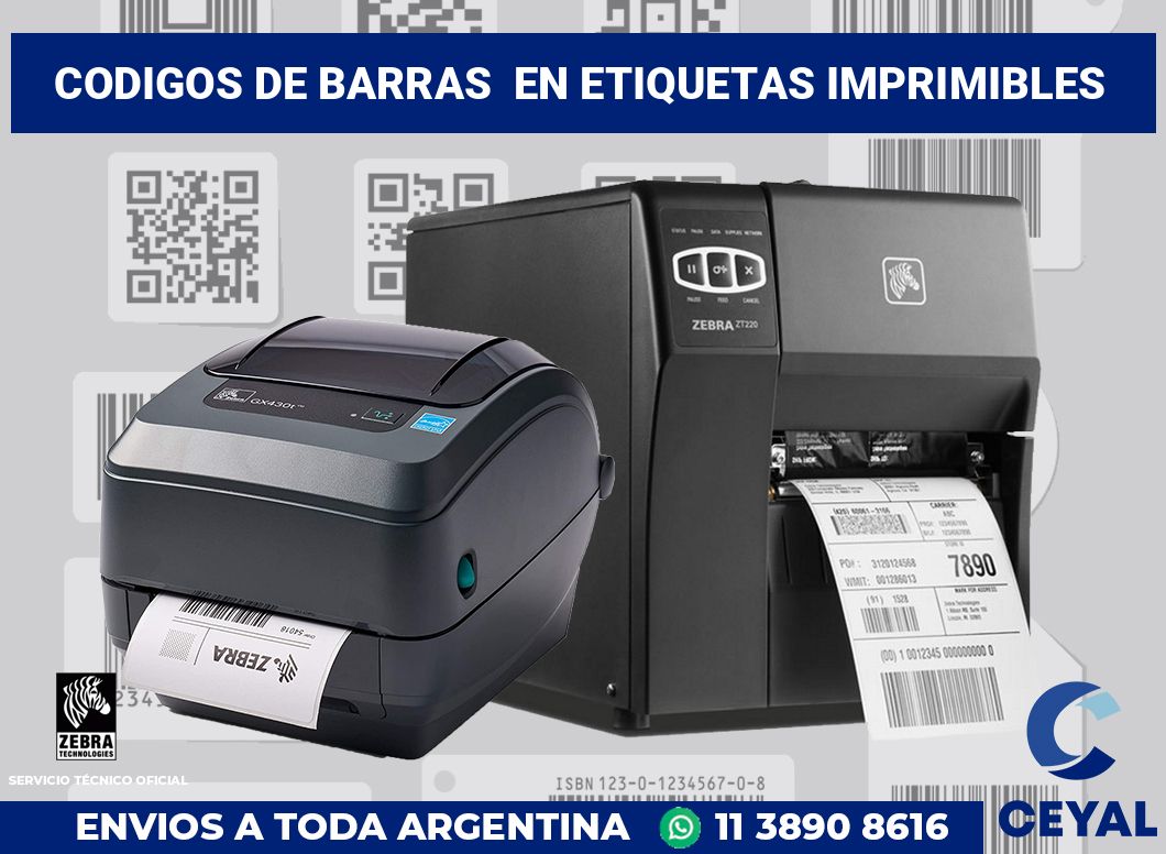 codigos de barras  en etiquetas imprimibles