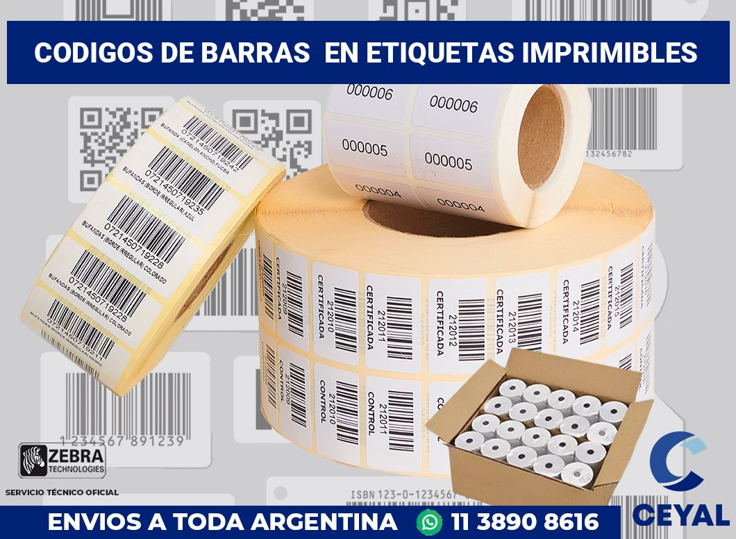 codigos de barras  en etiquetas imprimibles