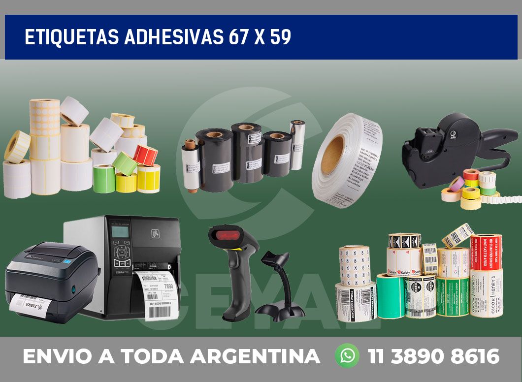 etiquetas adhesivas 67 x 59