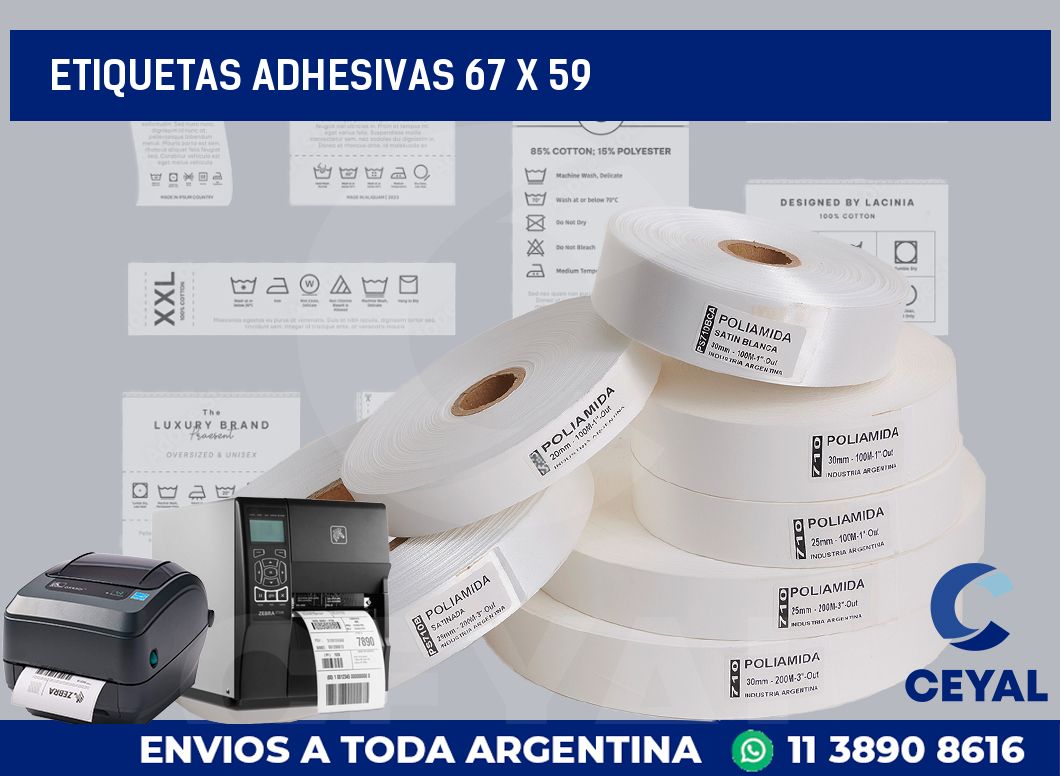 etiquetas adhesivas 67 x 59