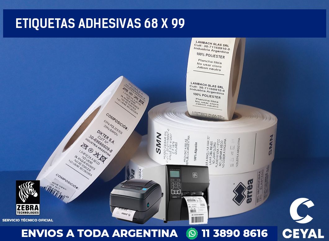 etiquetas adhesivas 68 x 99