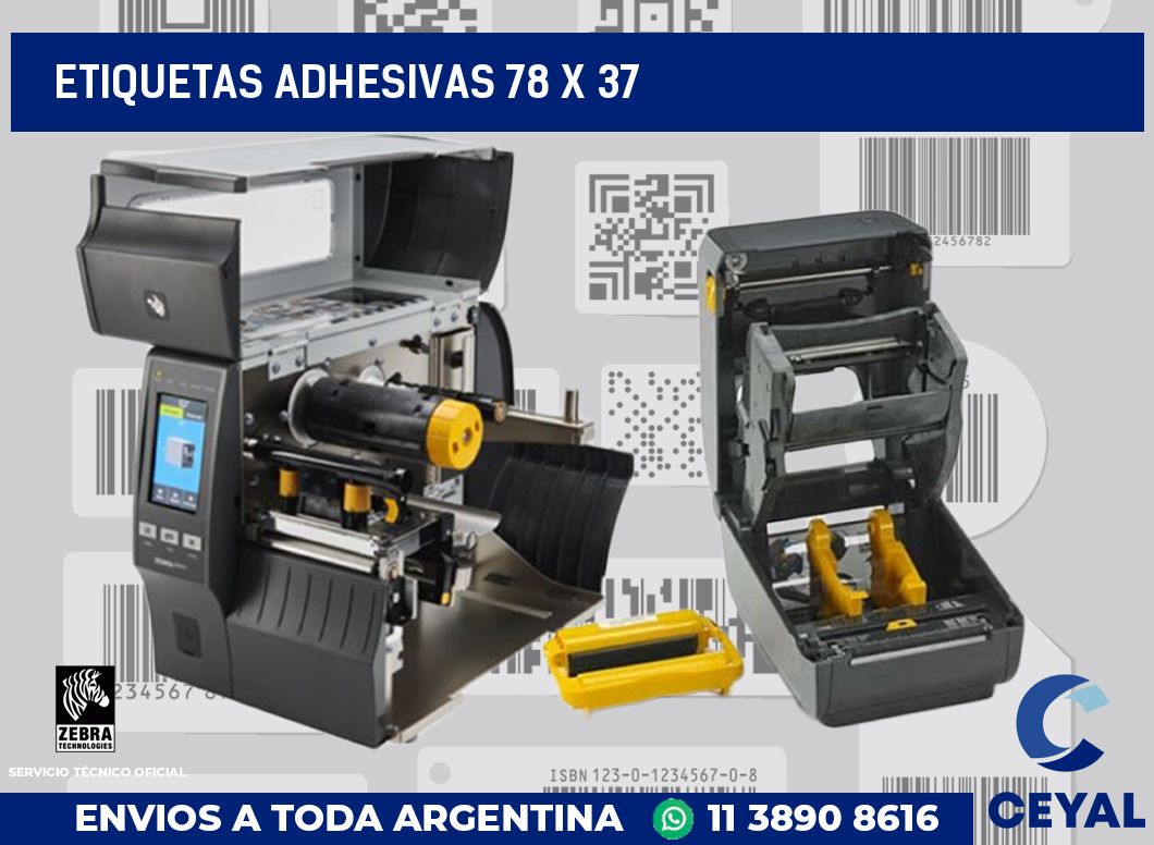 etiquetas adhesivas 78 x 37