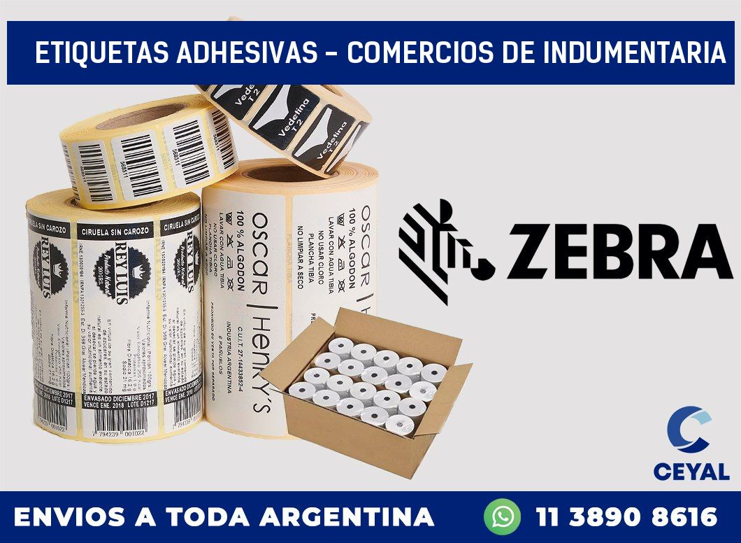 etiquetas adhesivas - Comercios de indumentaria