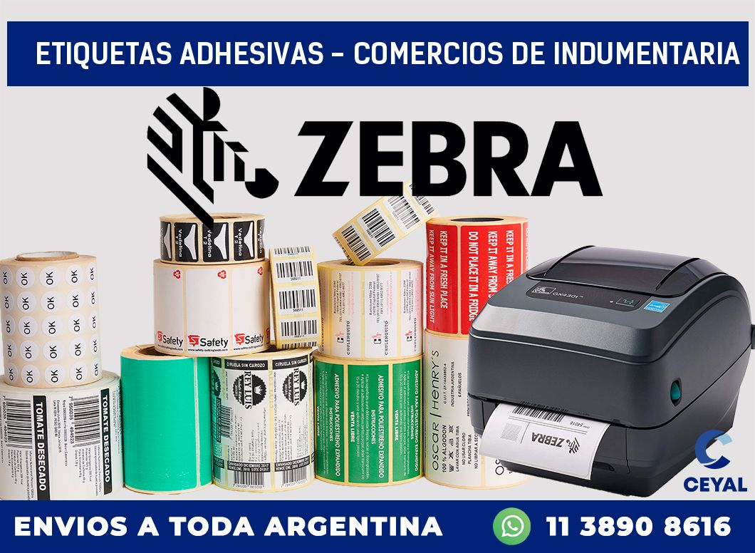 etiquetas adhesivas – Comercios de indumentaria