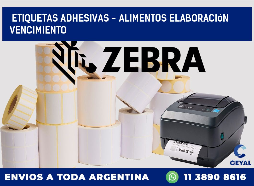 etiquetas adhesivas – alimentos elaboración vencimiento