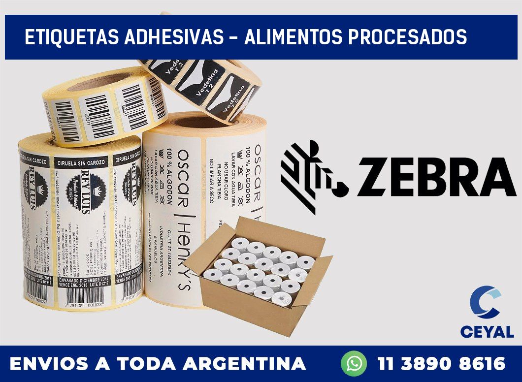 etiquetas adhesivas - alimentos procesados