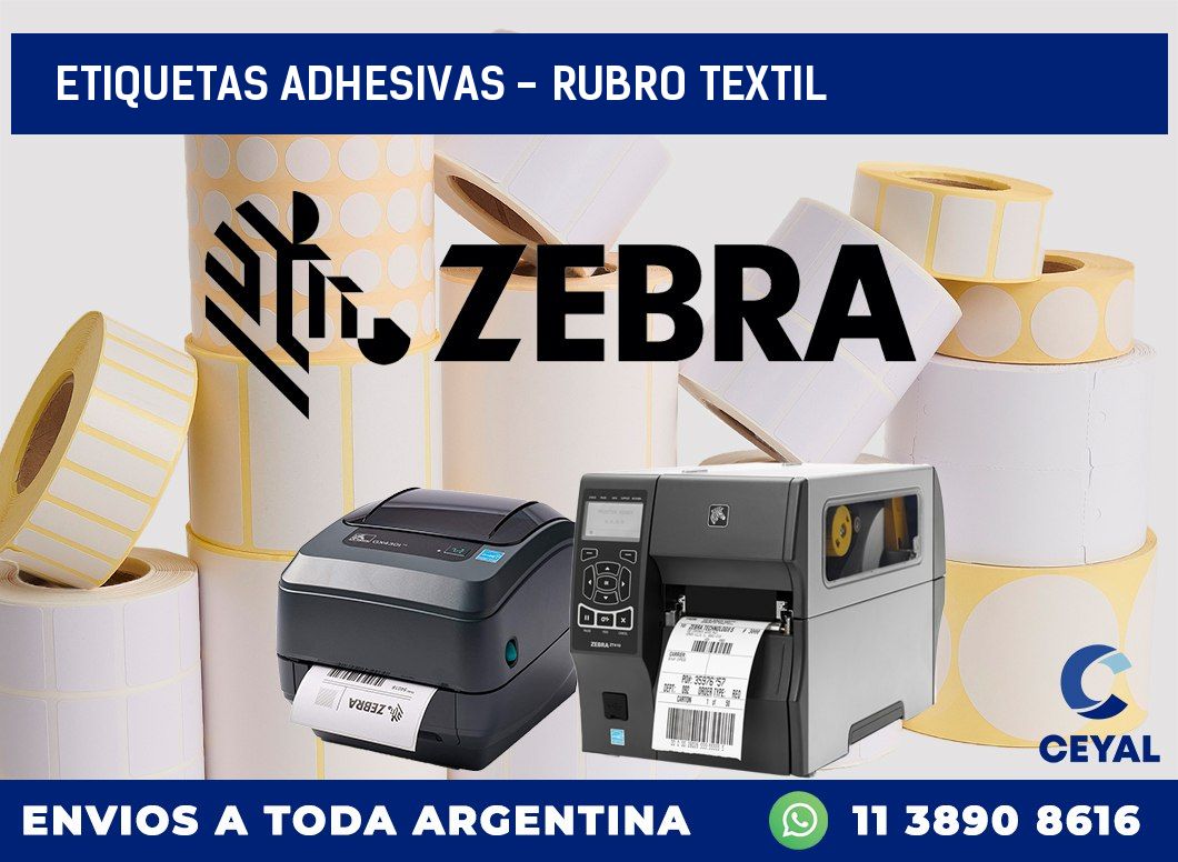 etiquetas adhesivas - rubro textil