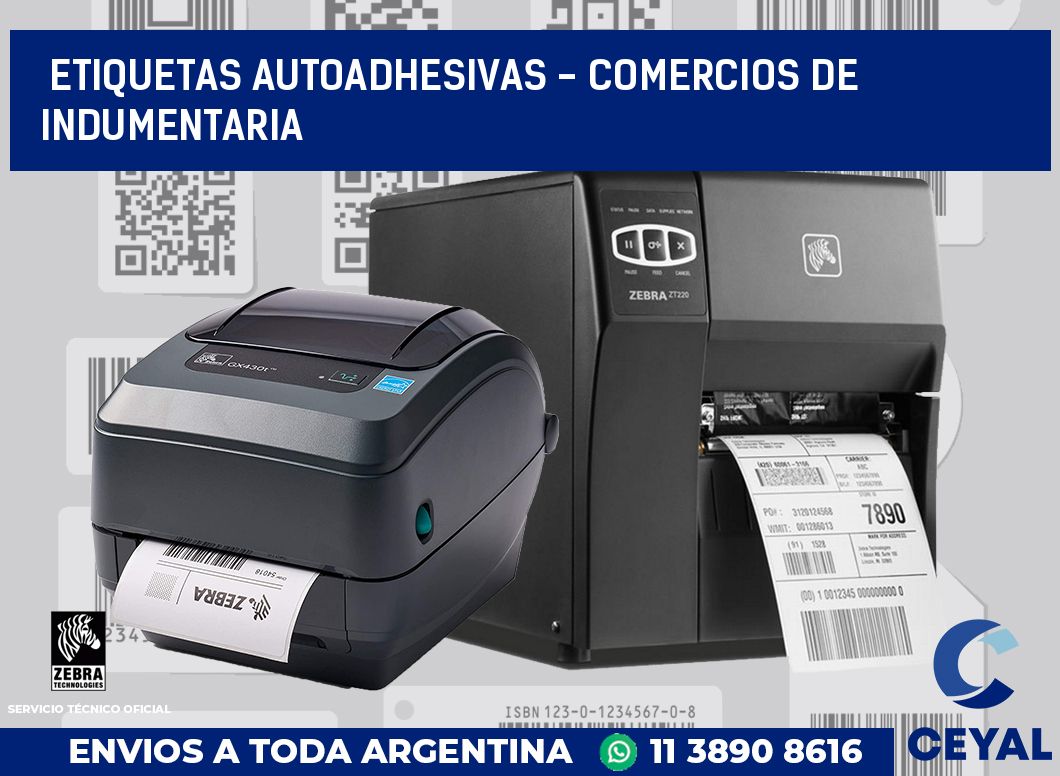 etiquetas autoadhesivas - Comercios de indumentaria