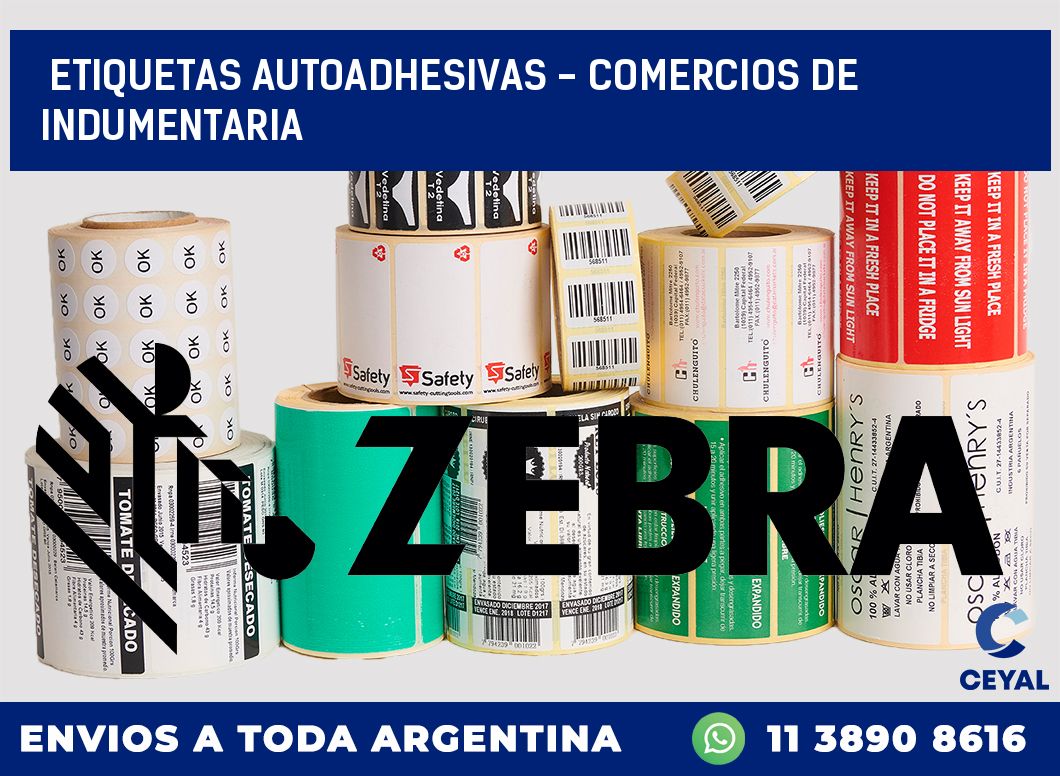 etiquetas autoadhesivas - Comercios de indumentaria