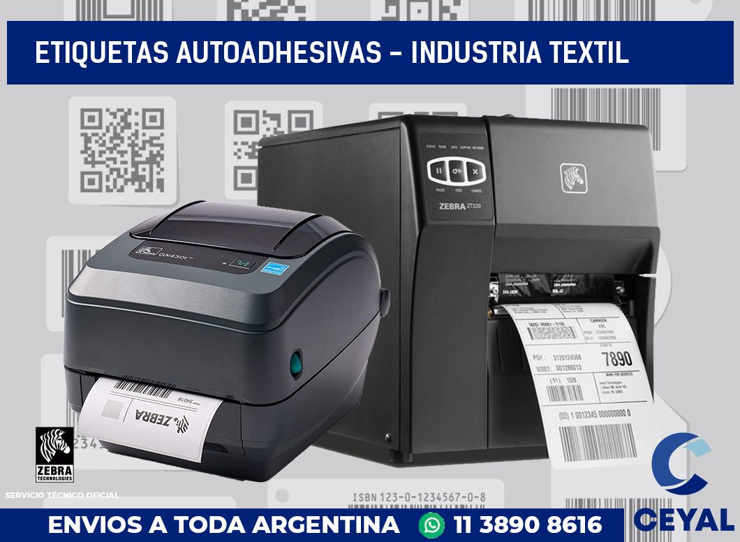 etiquetas autoadhesivas - Industria textil