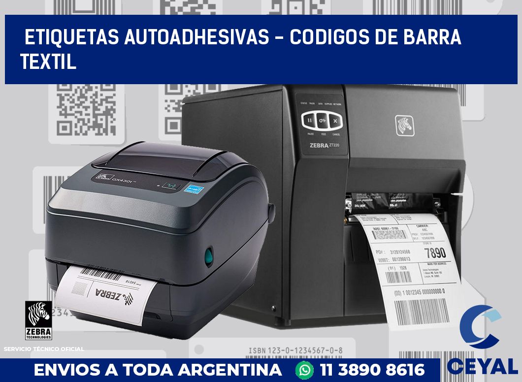 etiquetas autoadhesivas - codigos de barra textil