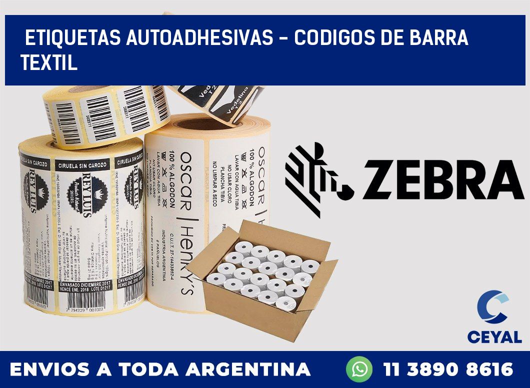 etiquetas autoadhesivas – codigos de barra textil