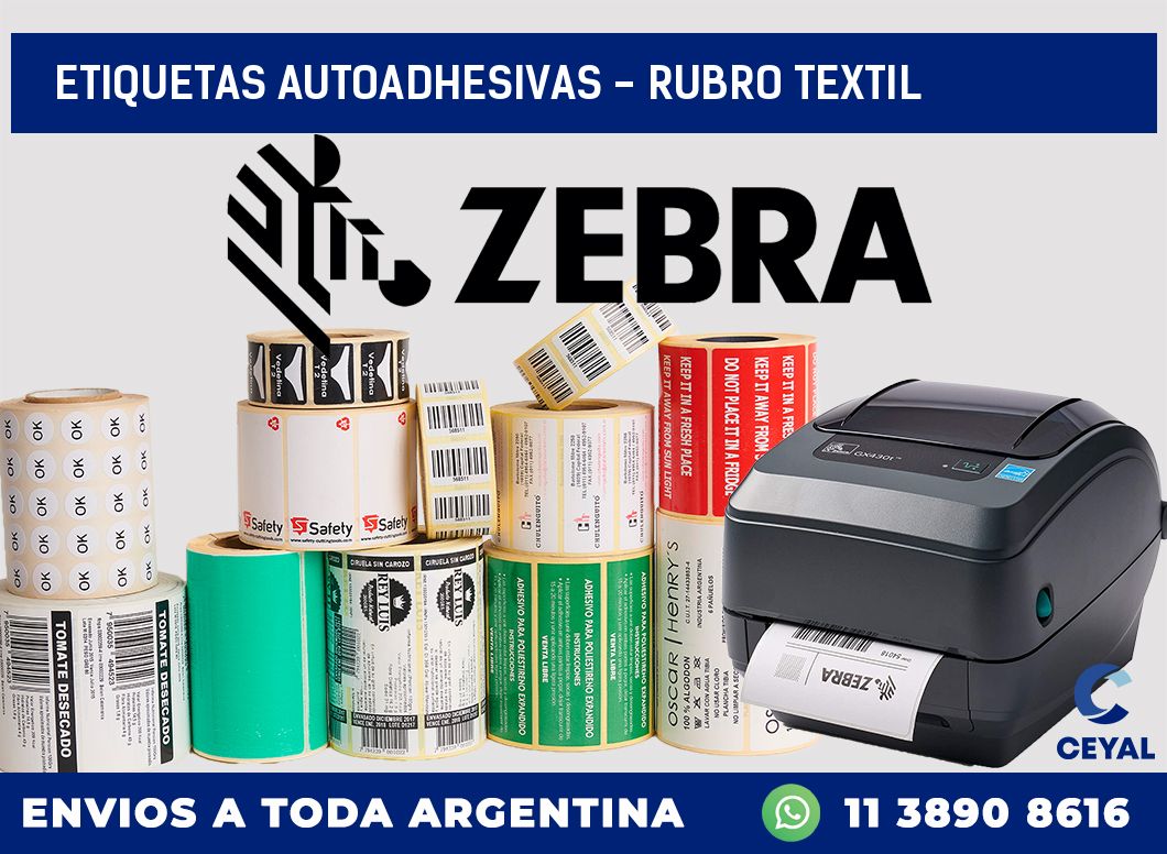 etiquetas autoadhesivas - rubro textil