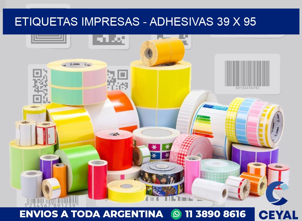 etiquetas impresas – Adhesivas 39 x 95