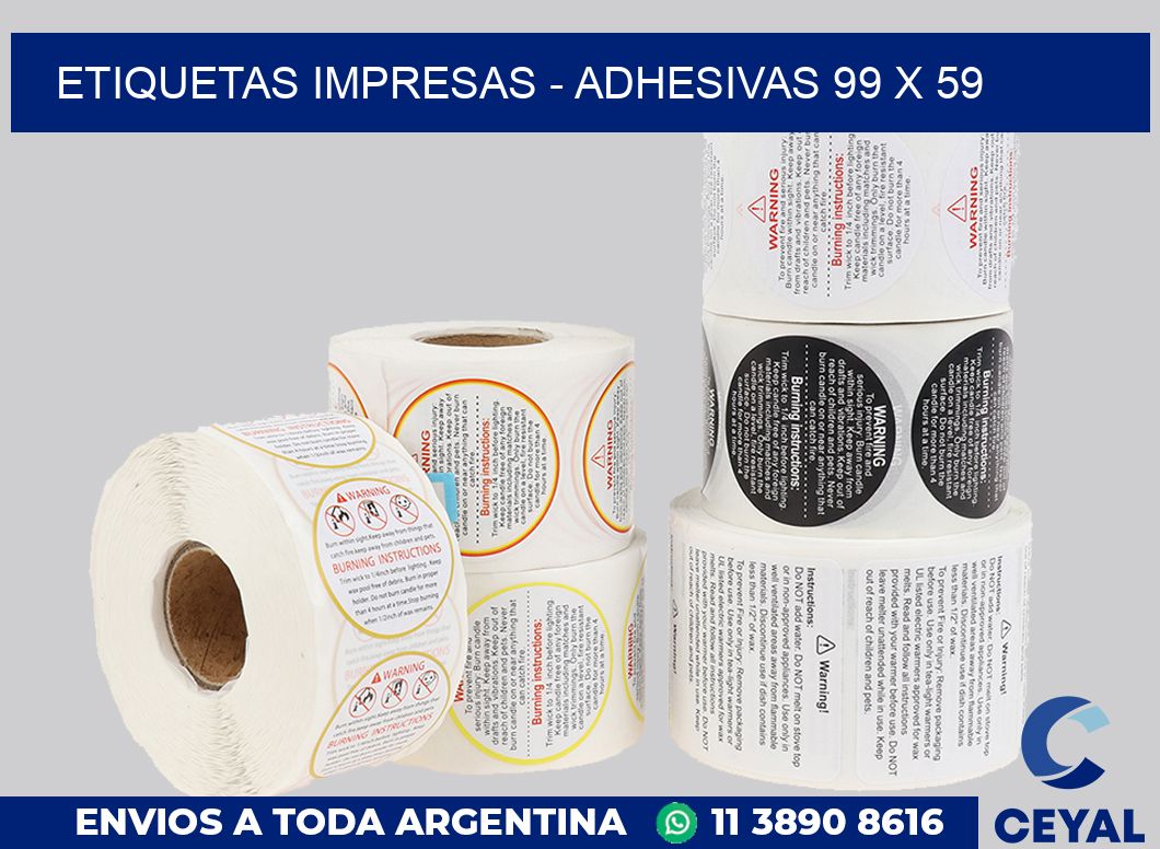 etiquetas impresas – Adhesivas 99 x 59